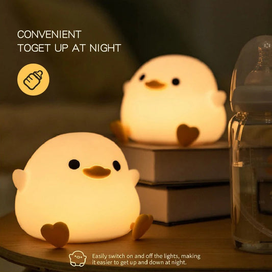 Doudou Duck Night Light | Soft Light Lamp | Clap Silicone Lamp