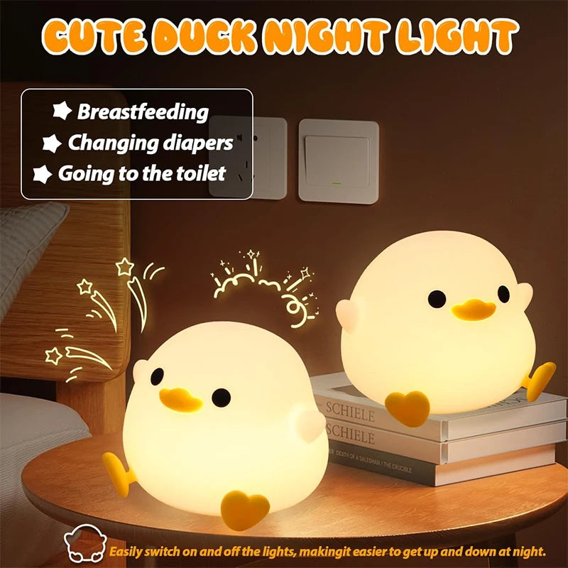 Doudou Duck Night Light | Soft Light Lamp | Clap Silicone Lamp
