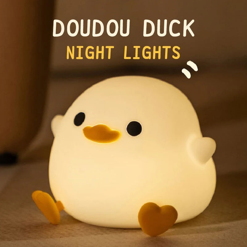Doudou Duck Night Light | Soft Light Lamp | Clap Silicone Lamp