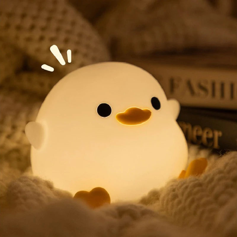 Doudou Duck Night Light | Soft Light Lamp | Clap Silicone Lamp