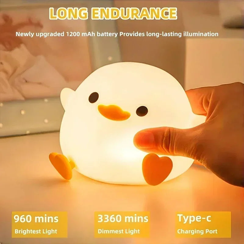 Doudou Duck Night Light | Soft Light Lamp | Clap Silicone Lamp